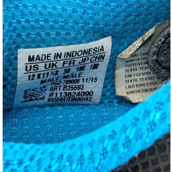 Adidas Soccer Cleats Boys 12 K Conquisto Black Blue Kids - Picture 3 of 12